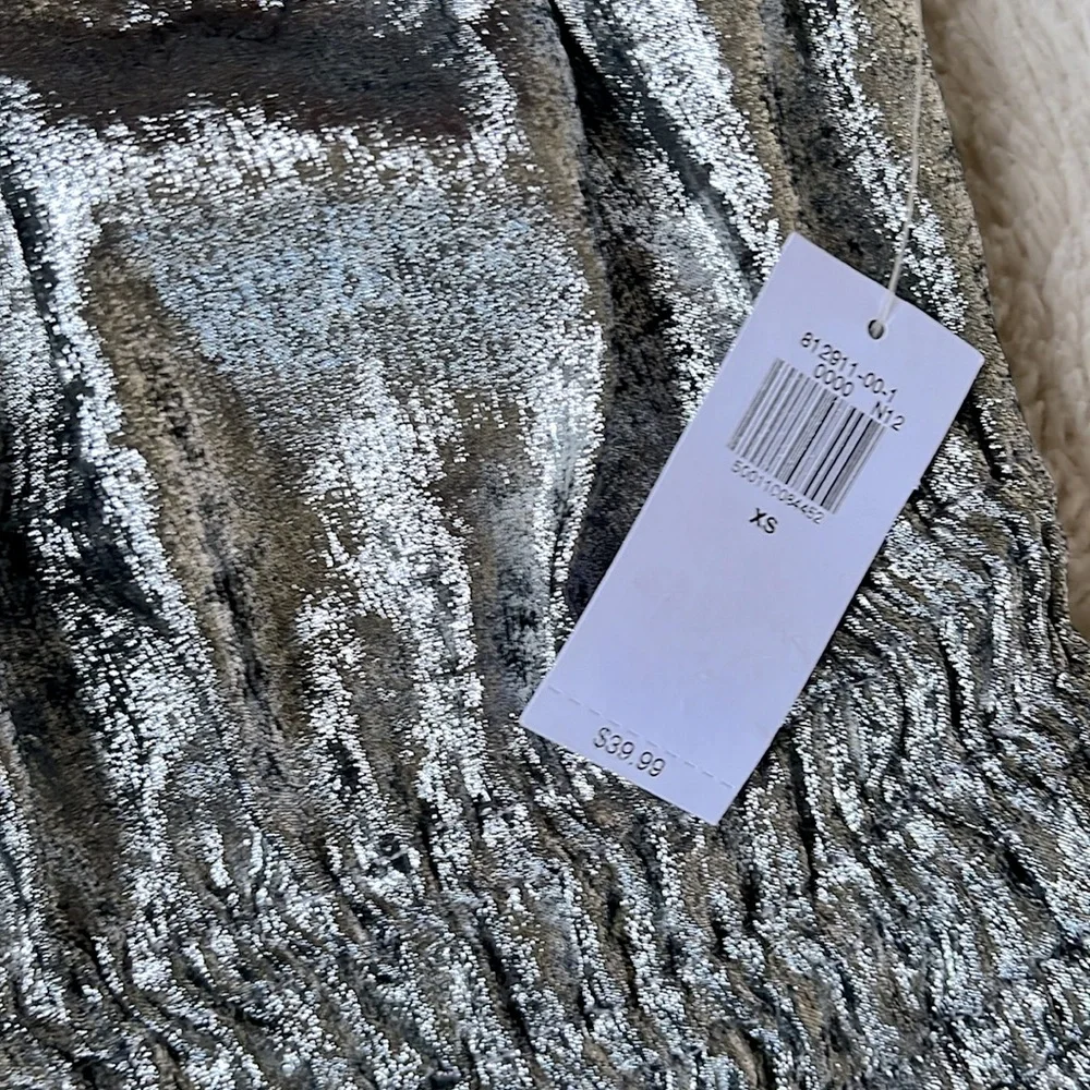 NEW! w tag- XS-Silver metallic sundress - Picture 2 of 4